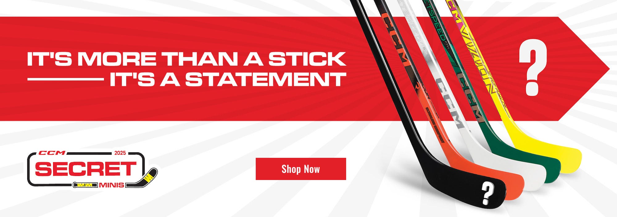 CCM Secret Mini Hockey Sticks. It's more than a stick, it's a statement.