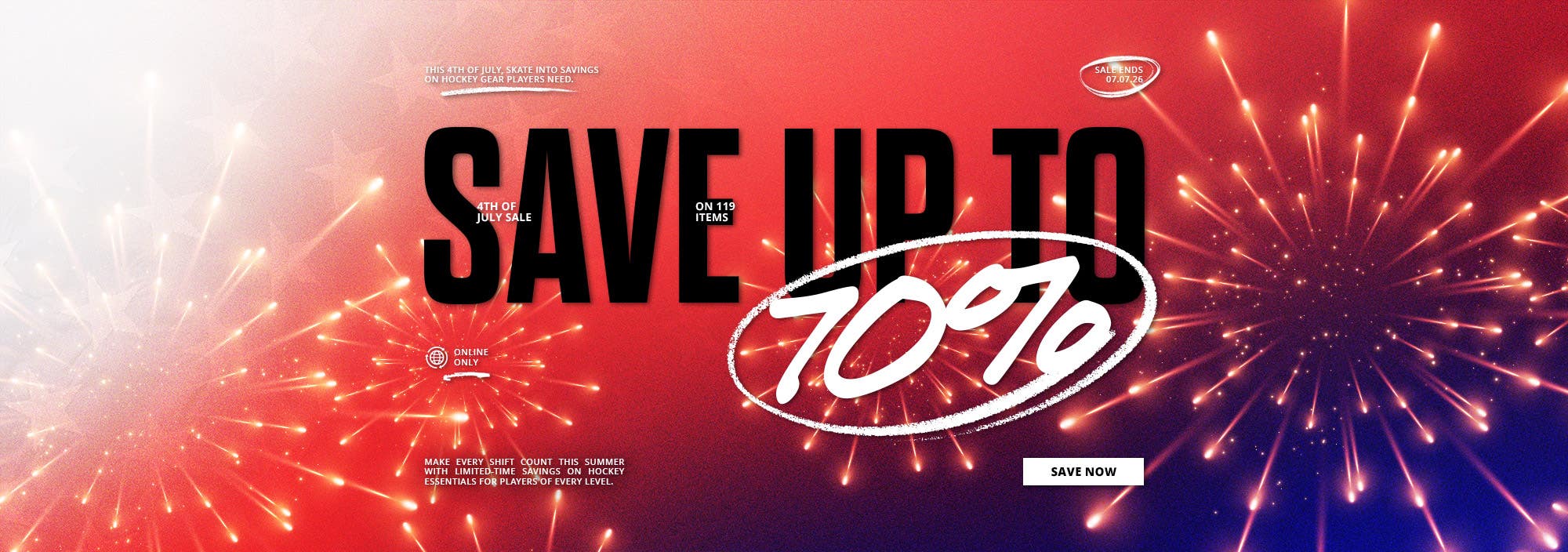 4th of July Sale. Save up to 70% on 119 items. Sale ends 7/7/2026.