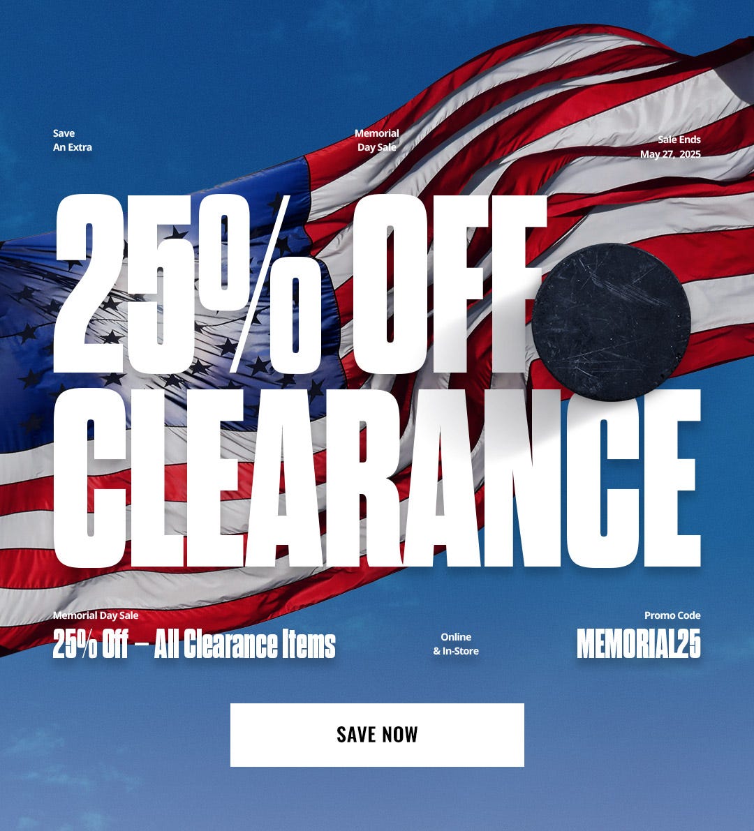 Memorial Day Sale: 25% off clearance