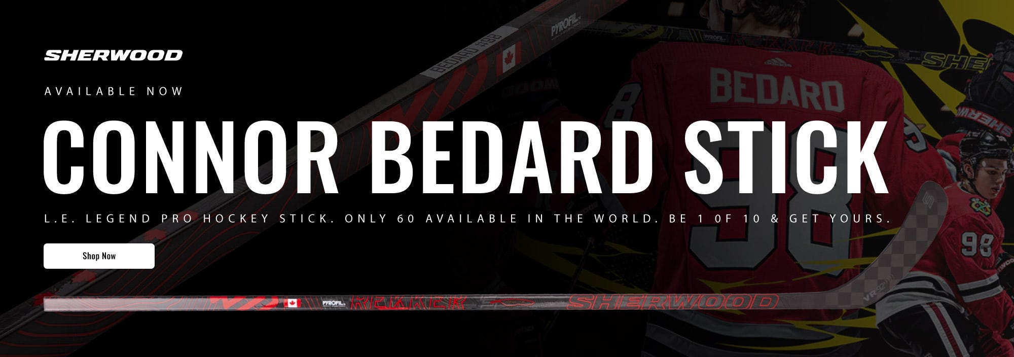 Sherwood Connor Bedard Stick: L.E. Legend Pro Hockey Stick
