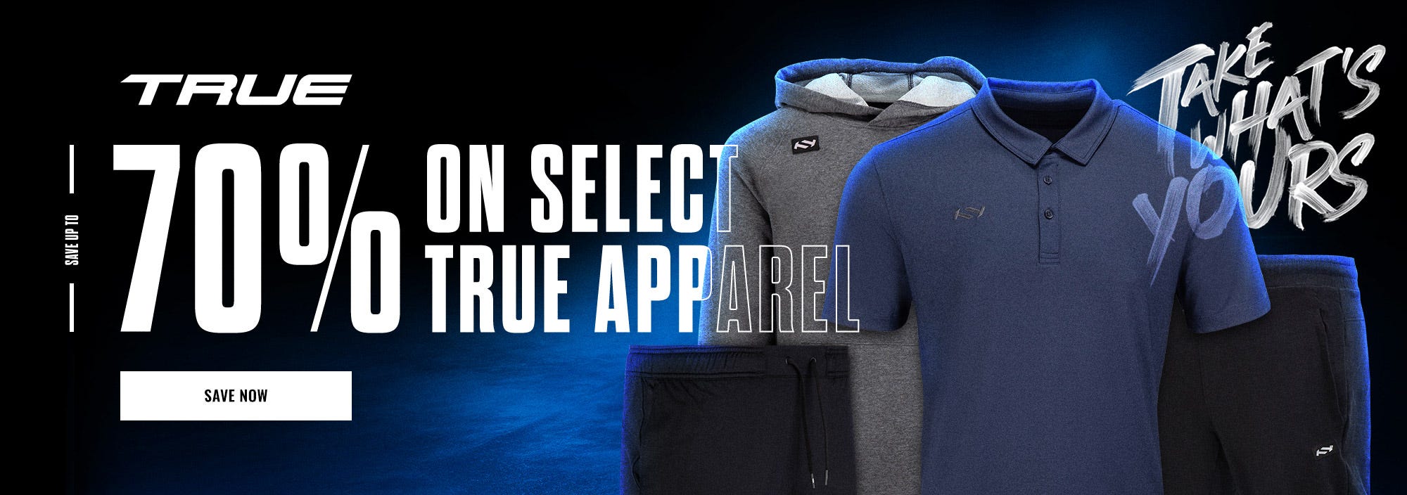 Save up to 70% on select True apparel
