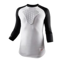 "McDavid Hex Sternum Youth Long Sleeve Shirt in White/Black Size Medium"