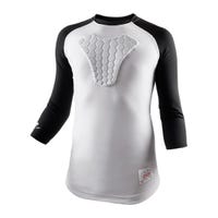 "McDavid Hex Sternum Youth Long Sleeve Shirt in White/Black Size Large"