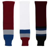 "Dogree Colorado Avalanche Knit Hockey Socks in Away Size Intermediate"