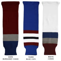 CCM S100 Colorado Avalanche Knit Hockey Socks in White Size Child
