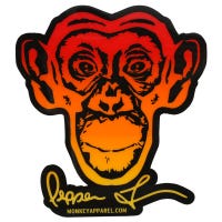 "Monkey Sport Apparel Monkey Sport by Pepper Foster - Monkey Logo Sticker (Red/Yellow) in Yellow/Red Size 3.5in. x 3.5in"