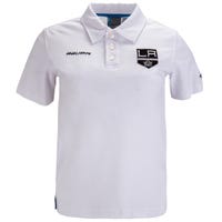 "Bauer Los Angeles Jr. Kings Core Training Youth Short Sleeve Polo Shirt in White Size X-Small"