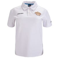 "Bauer Los Angeles Jr. Kings Core Training Youth Short Sleeve Polo Shirt in White (Crown) Size X-Small"