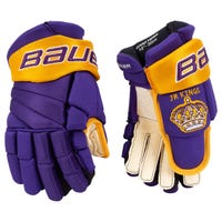 "Bauer Los Angeles Jr. Kings Pro Junior Hockey Gloves in Purple Size 12in"