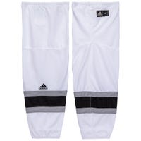 Adidas Los Angeles Jr. Kings Mesh Hockey Socks in Away (White/Black) Size Youth Small/Medium