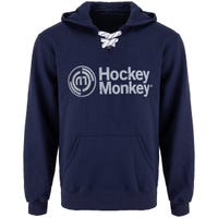 Monkeysports Hockey Monkey Skate Lace Senior Pullover Hoody in Navy Size Large