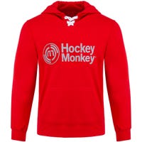 Monkeysports Hockey Monkey Skate Lace Senior Pullover Hoody in Red Size Large