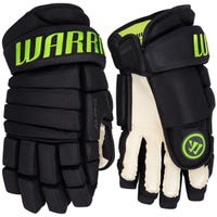 Warrior Alpha DX SE Dallas Stars Blackout Senior Hockey Gloves in Black/Neon Green Size 14in