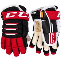CCM Tacks 4R Pro2 Junior Hockey Gloves in Black/Red/White Size 11in