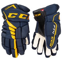 CCM Jetspeed FT4 Senior Hockey Gloves in Navy/Sunflower Size 13in