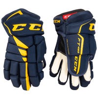 CCM Jetspeed FT485 Senior Hockey Gloves in Navy/Sunflower Size 14in