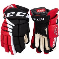 CCM Jetspeed FT4 Pro Junior Hockey Gloves in Black/Red/White Size 12in