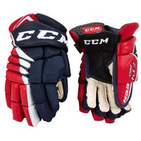 CCM Jetspeed FT4 Pro Junior Hockey Gloves in Navy/Red/White Size 12in