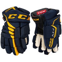 CCM Jetspeed FT4 Junior Hockey Gloves in Navy/Sunflower Size 10in