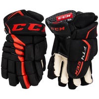 CCM Jetspeed FT4 Junior Hockey Gloves in Black/Red Size 11in