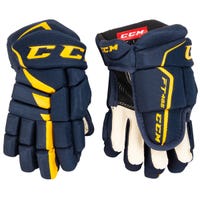 CCM Jetspeed FT485 Junior Hockey Gloves in Navy/Sunflower Size 10in