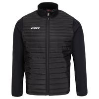 "CCM Quilted Adult Full Zip Jacket in Black Size Small"