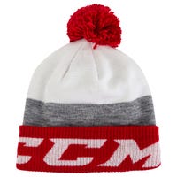 "CCM Core Pom Knit Beanie in Red/White"