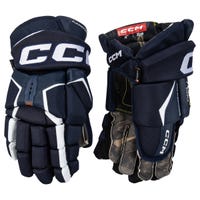 CCM Tacks AS-V Pro Senior Hockey Gloves in Navy/White Size 13in