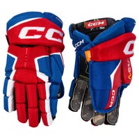 CCM Tacks AS-V Junior Hockey Gloves in Royal/Red/White Size 10in