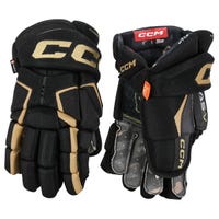 CCM Tacks AS-V Junior Hockey Gloves in Black/Gold Size 12in