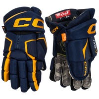 CCM Tacks AS-V Junior Hockey Gloves in Navy/Yellow Size 11in