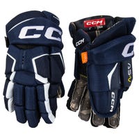 CCM Tacks AS-V Junior Hockey Gloves in Navy/White Size 10in