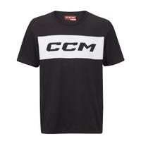 "CCM Monochrome Block Adult Short Sleeve T-Shirt in Black Size Large"