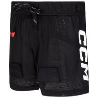 CCM Mesh Youth Shorts with Jock/Tabs in Black Size X-Large