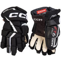 CCM Jetspeed FT6 Pro Junior Hockey Gloves in Black/White Size 11in