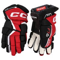 CCM Jetspeed FT6 Senior Hockey Gloves in Black/Red/White Size 14in
