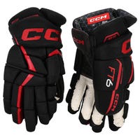 CCM Jetspeed FT6 Senior Hockey Gloves in Black/Red Size 14in