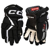 CCM Jetspeed FT6 Junior Hockey Gloves in Black/White Size 10in