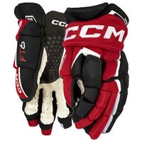 CCM Jetspeed FT6 Junior Hockey Gloves in Black/Red/White Size 10in