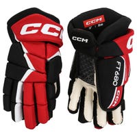 CCM Jetspeed FT680 Senior Hockey Gloves in Black/Red/White Size 13in