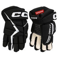 CCM Jetspeed FT680 Junior Hockey Gloves in Black/White Size 10in