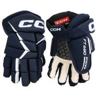 CCM Jetspeed FT680 Junior Hockey Gloves in Navy/White Size 10in