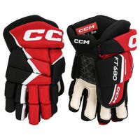 CCM Jetspeed FT680 Junior Hockey Gloves in Black/Red/White Size 10in