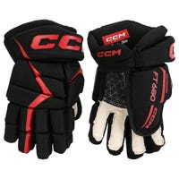CCM Jetspeed FT680 Junior Hockey Gloves in Black/Red Size 10in