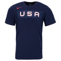 "Nike USA Hockey Olympic Core Cotton Senior Short Sleeve T-Shirt in Navy Size Large"