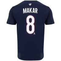 Fanatics Colorado Avalanche Authentic Stack Name & Number Short Sleeve T-Shirt in Makar - Navy Size Large