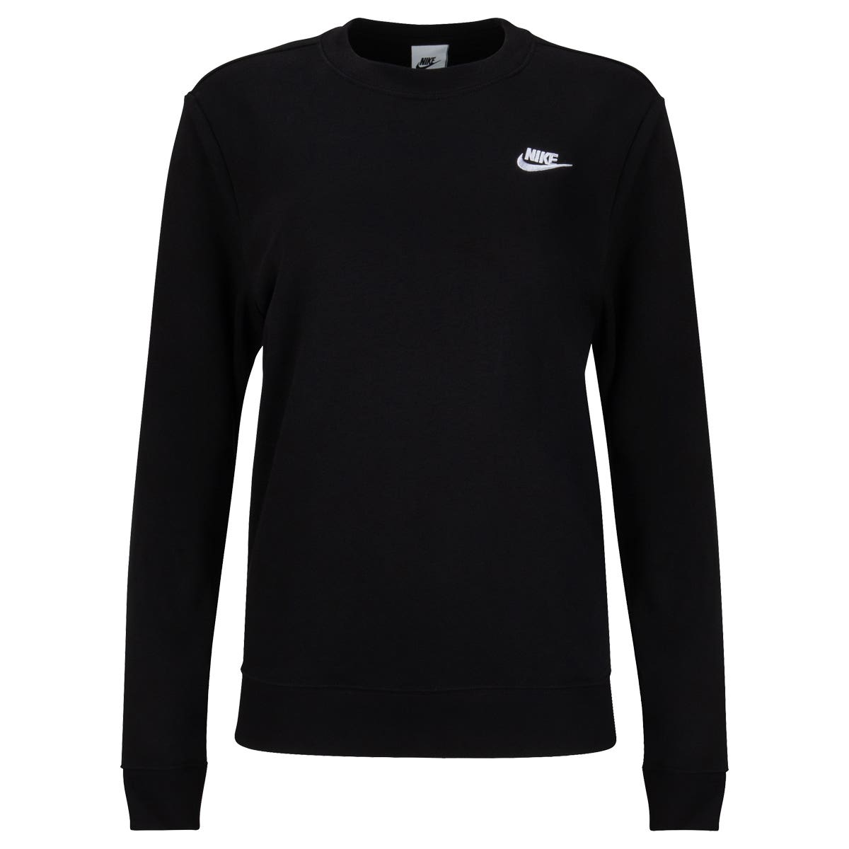 Nike Sportswear Club Fleece Women's Crew-Neck Sweatshirt in Black Size Large