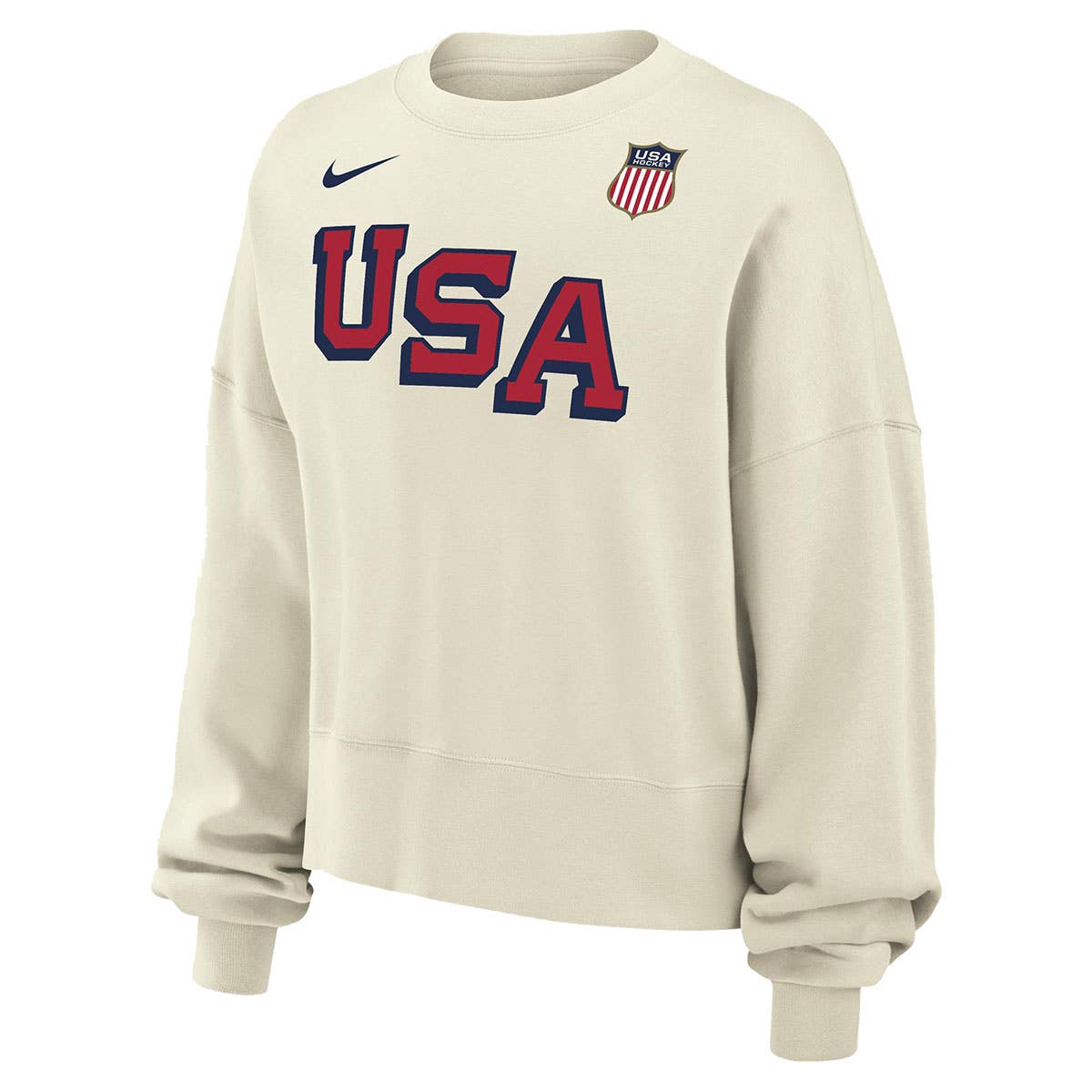 Nike USA Hockey Women's Crewneck Sweatshirt in Sail Size X-Small
