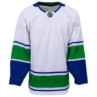 Monkeysports Vancouver Canucks Uncrested Junior Hockey Jersey in White Size Goal Cut (Junior)