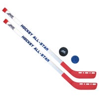 "A&R Mini Sticks with Plastic Ball & Puck in Red"